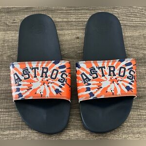 ISlide Houston Astros Team Tie-Dye Motto Slide Sandals Men's Size 9/10